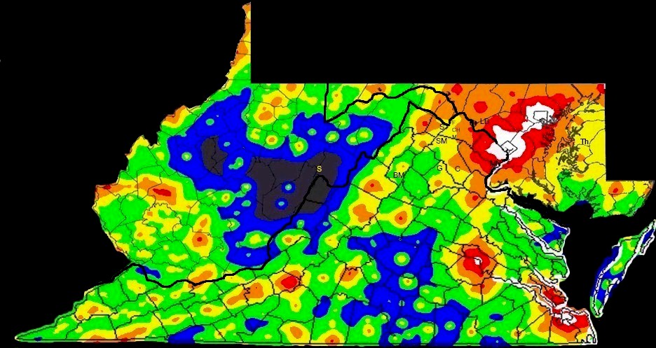 Light Pollution Virginia and West Virginia